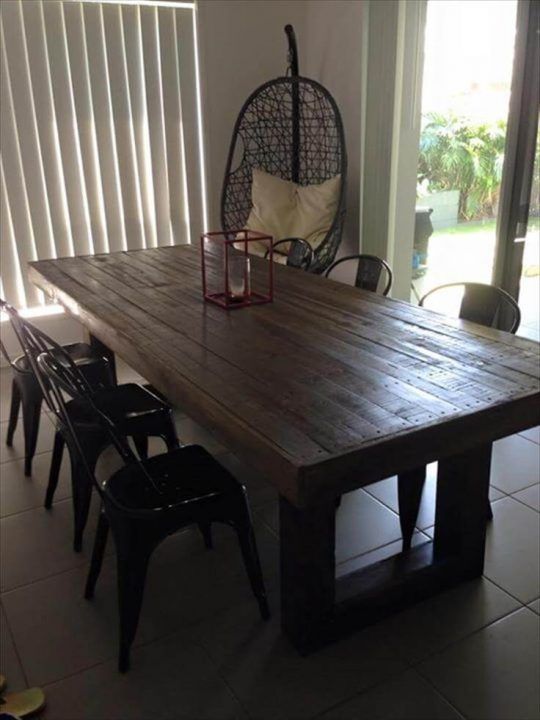 Upcycled Pallet Dining Table With Flat Box Like Legs 540x720 