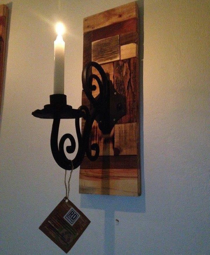 diy reclaimed pallet vintage inspired wall candler holder