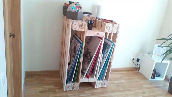 recycled pallet entryway table and organizer