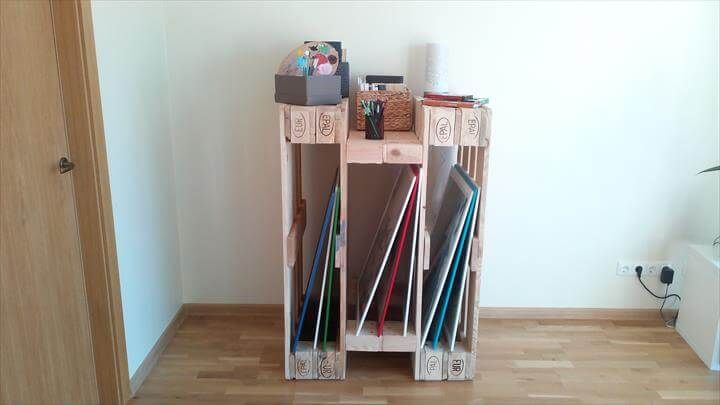 handmade wooden pallet entryway organizer and table