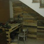 handmade pallet wood wall and desk
