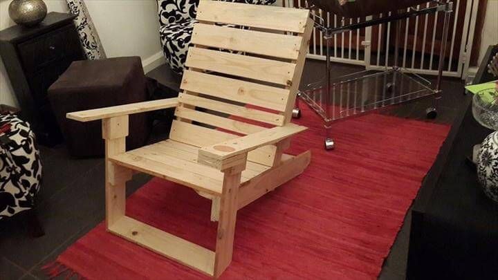 handmade wooden pallet Adirondack chair
