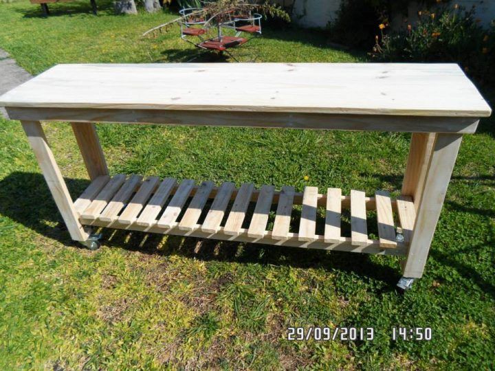 DIY Stained Pallet Console Table