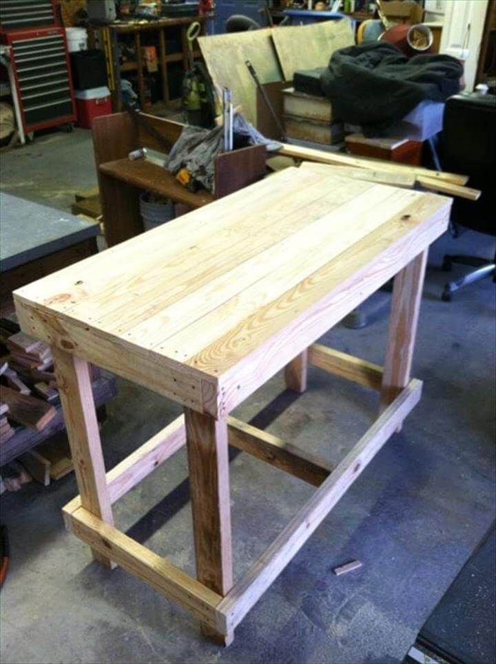 Re-purposed pallet multifunctionl table