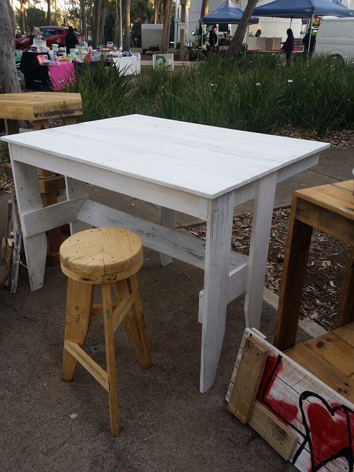 upcycled chic white pallet coffee table
