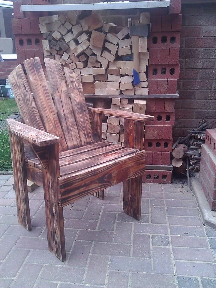 handmade pallet scorched armchair