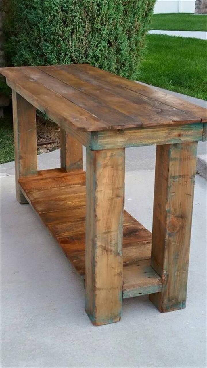 recycled pallet sofa table and console table