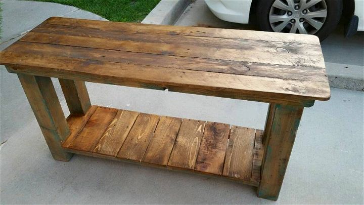 repurposed pallet sofa table and end table