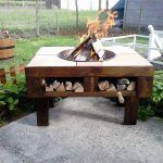 upcycled pallet patio fire-pit table