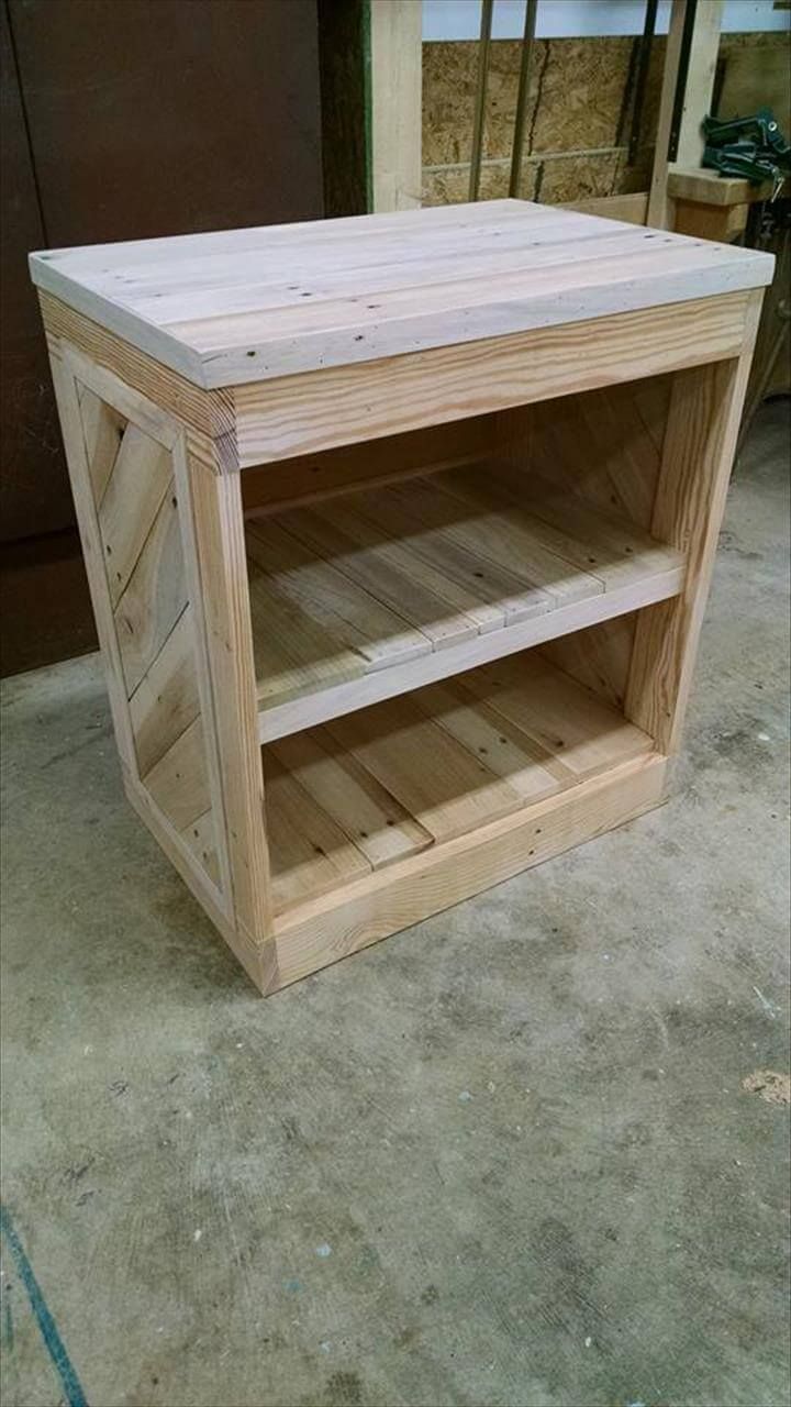 recycled pallet nightstand