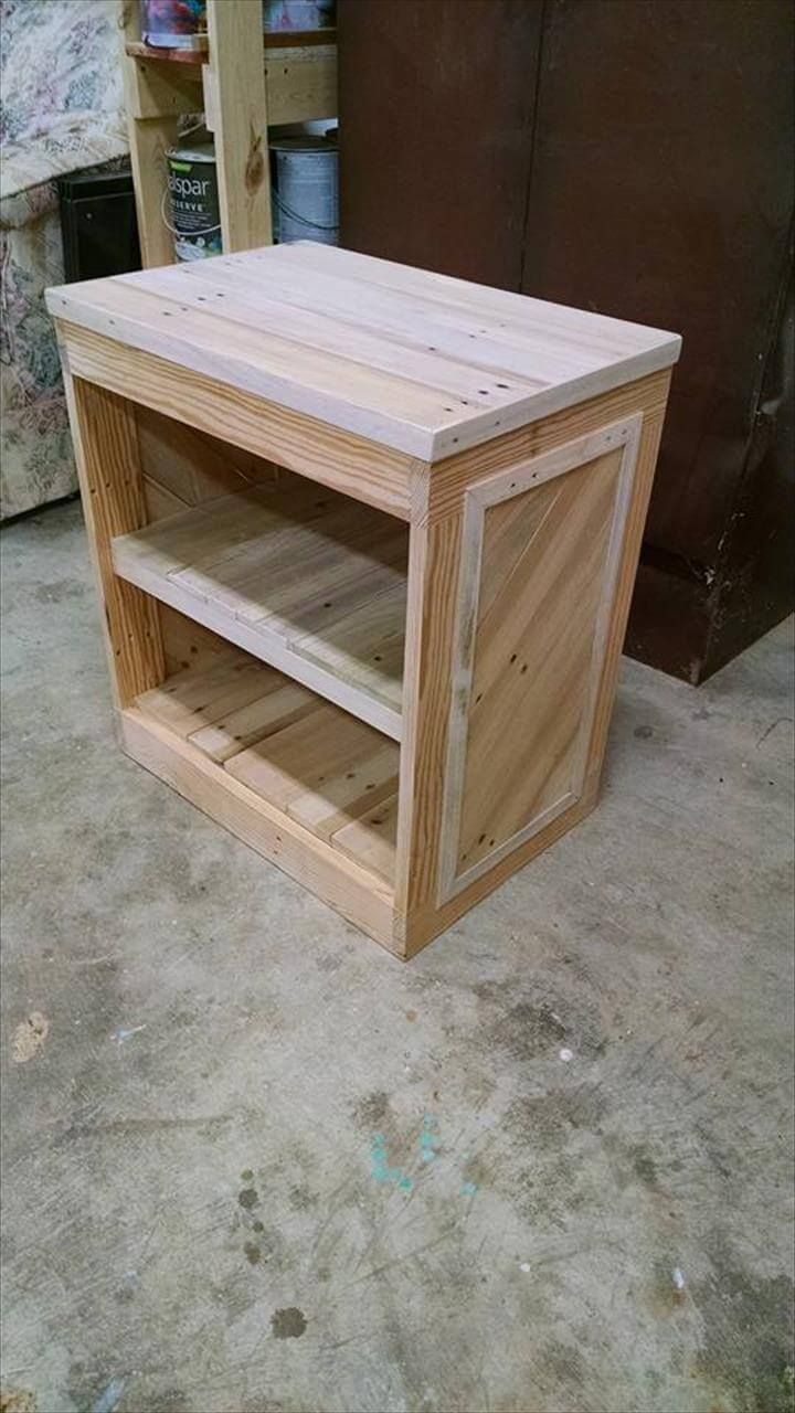 handcrafted pallet nightstand and side table