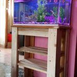 pallet table stand with three shelves