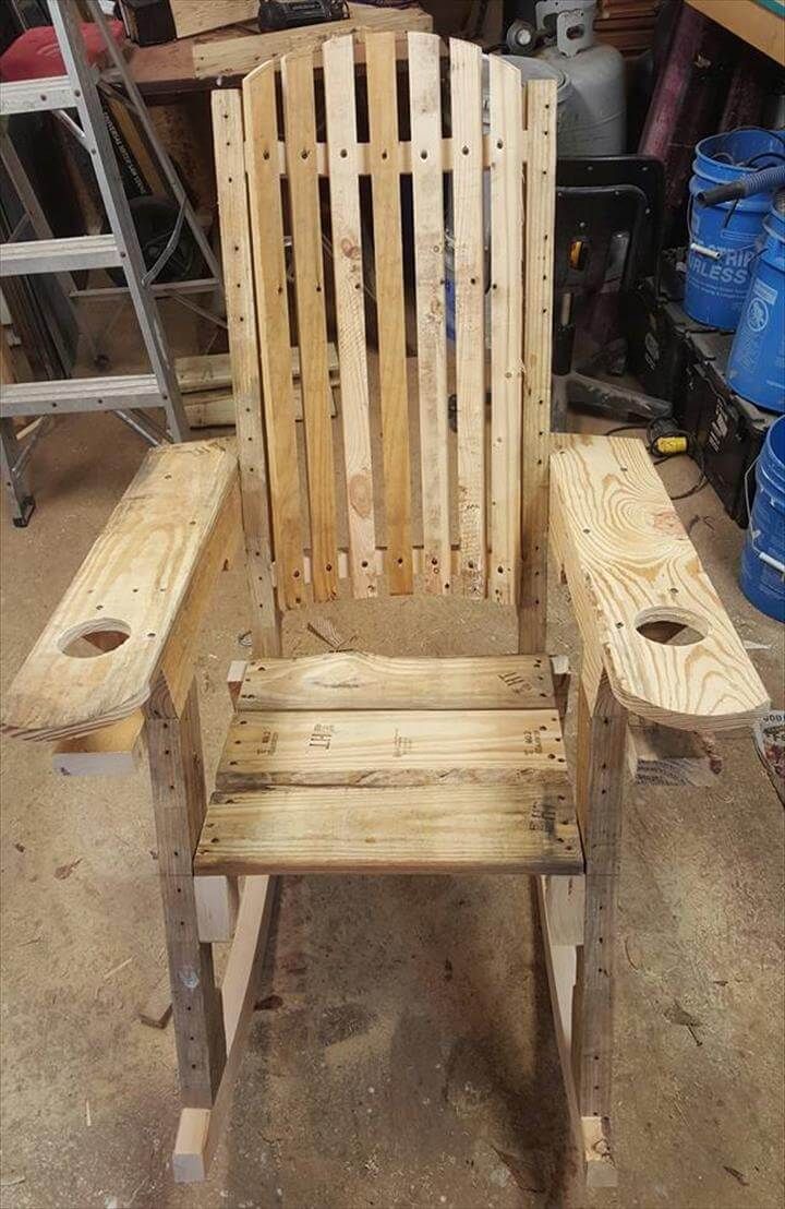 Wooden pallet rocking chair