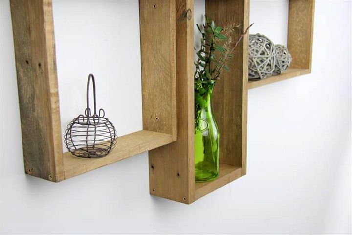 wooden pallet wall mounted shelf