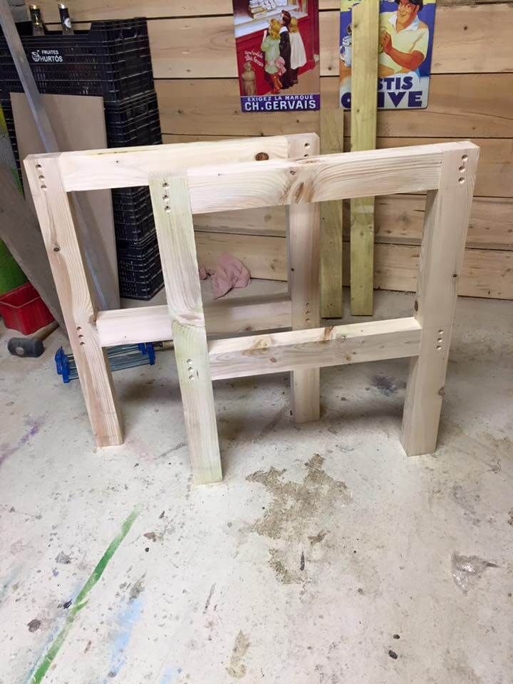 handmade wooden pallet table legs