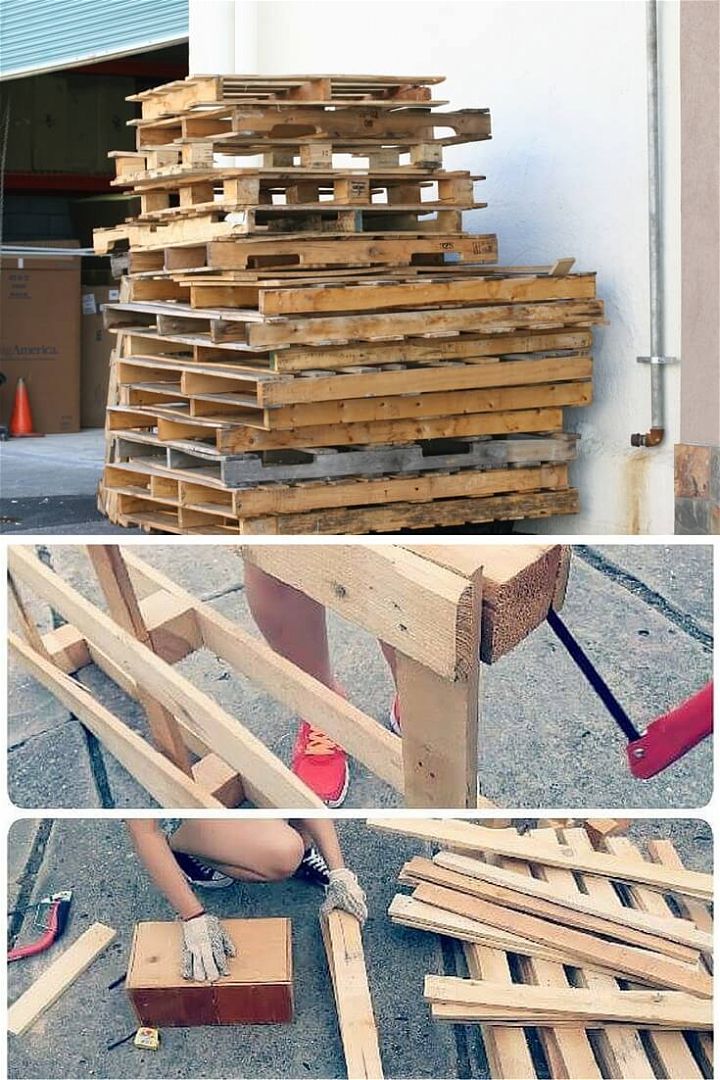 Recycled pallet skids