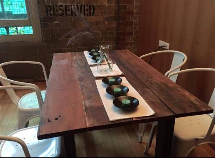 pallet hard wood dining table