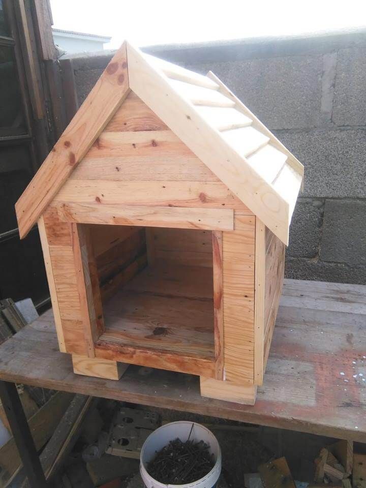 solid wooden pallet dog house