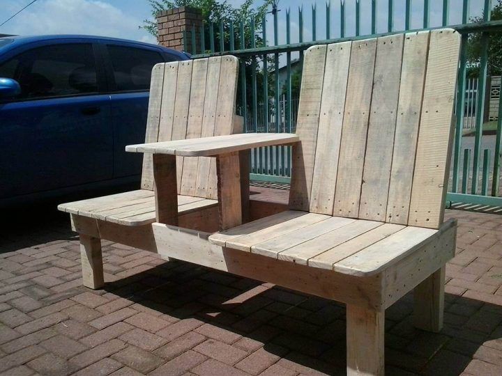 Recycled Pallet Double Chair Bench