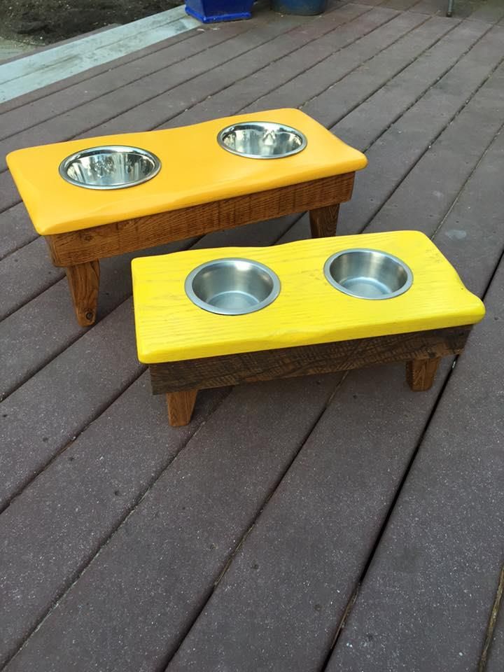 Reclaimed Pallet furniture Dog Bowl Feeding station – Rustic Pallet Products