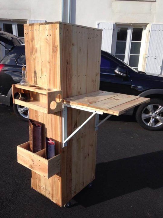 Pallets Beverage Bottle Rack on Wheels