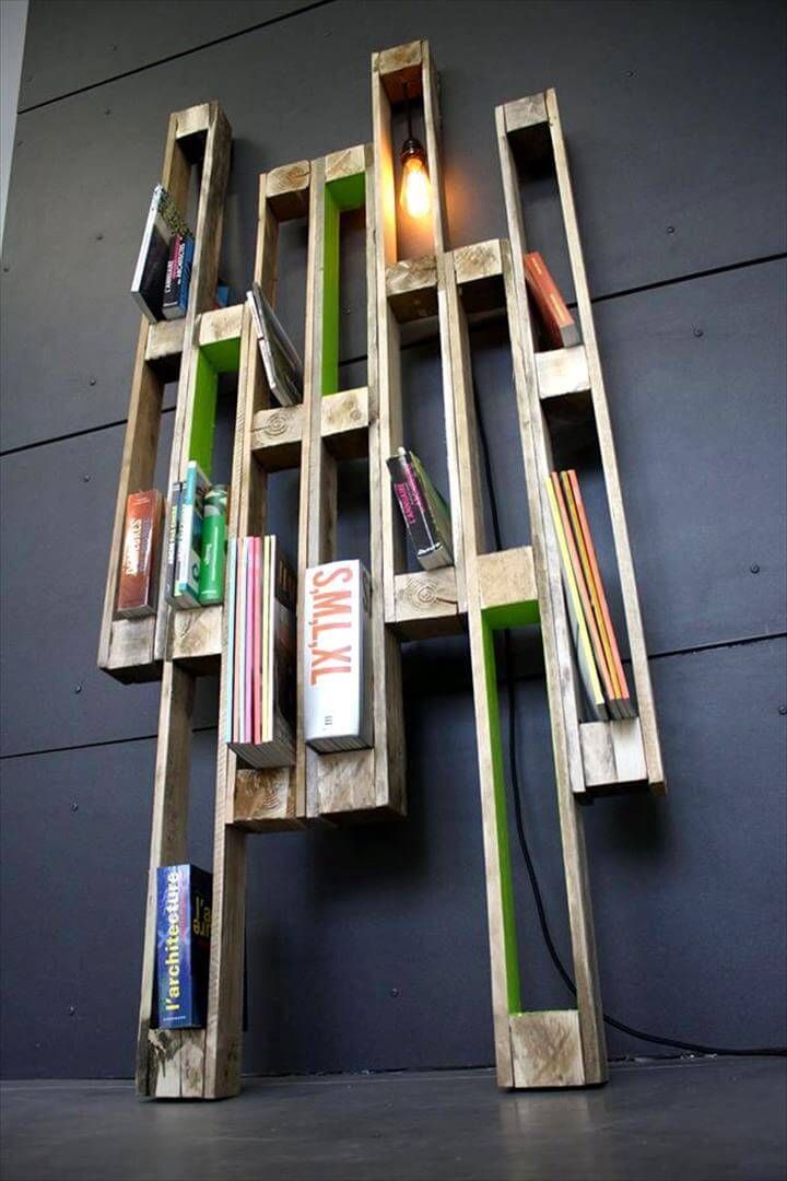 Recycled pallet creative shelf