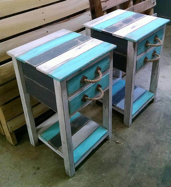 Recycled pallet side tables
