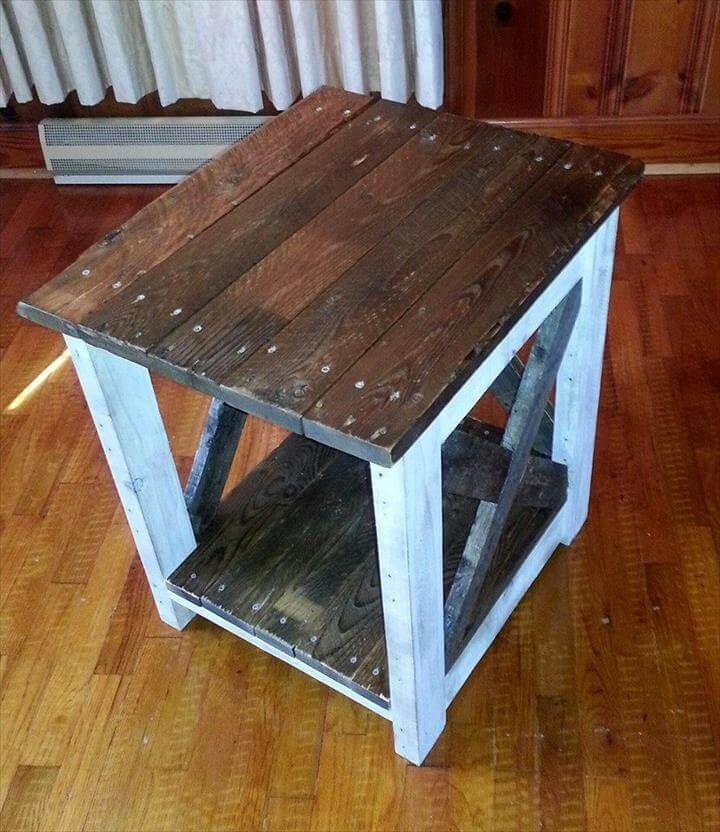 Wooden pallet side table