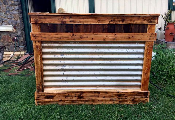 wooden pallet and old metal bar