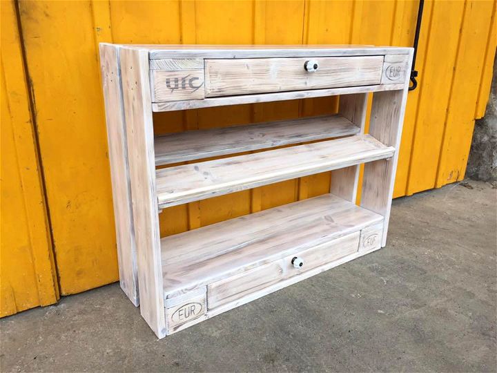 recycled pallet shoes rack and chest of drawers