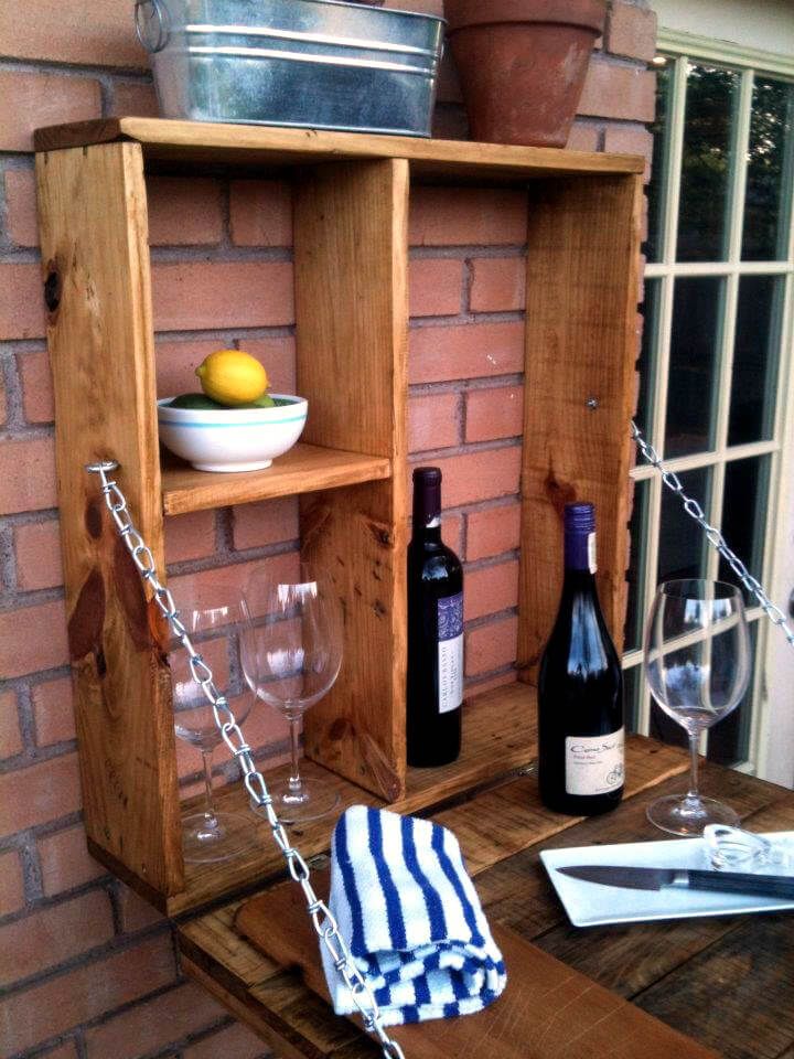 handcrafted pallet folding down outdoor bar
