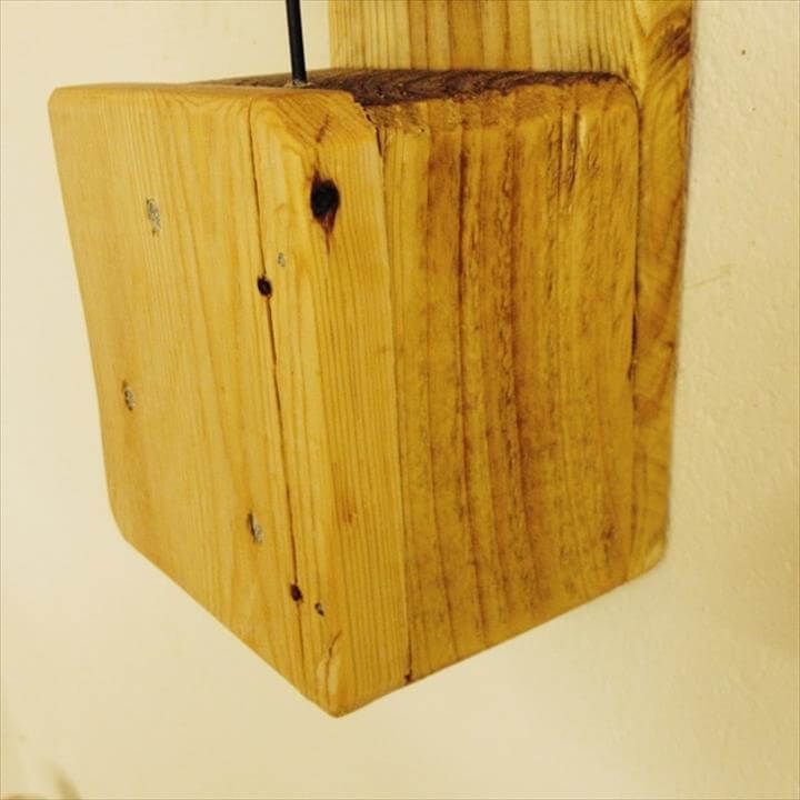 custom wooden pallet wall candle holder