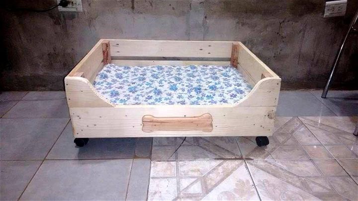 Wooden pallet dog bed