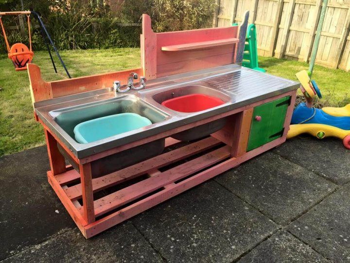 Recycled Pallet Mud Kitchen