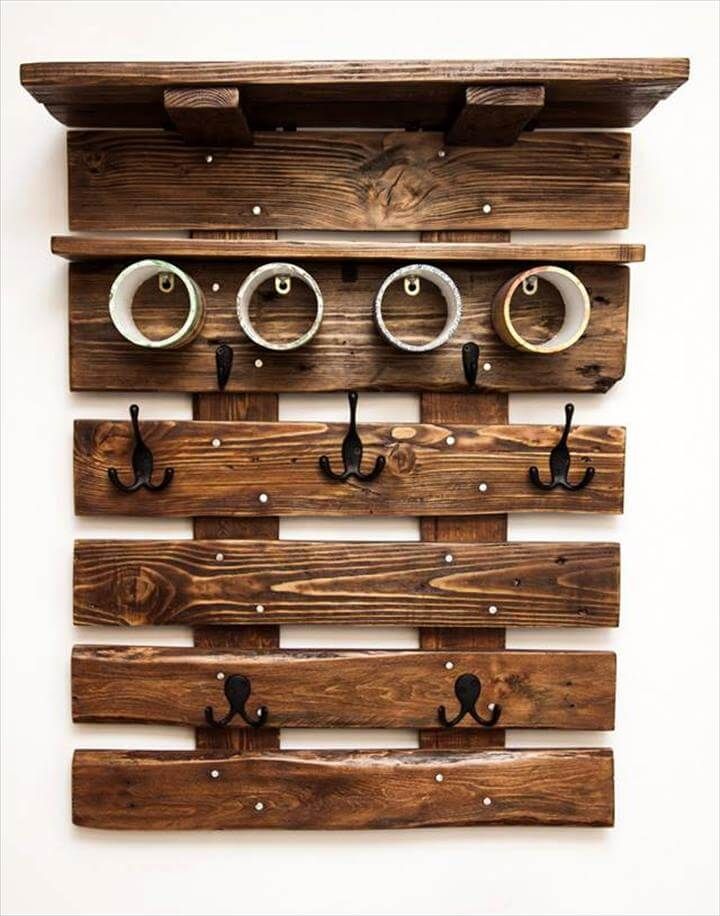 handcrafted pallet wall organizer