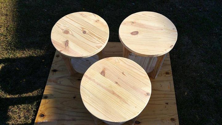 rustic round pallet end tables with bottom shelf