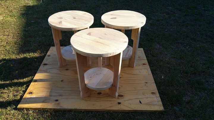 handmade wooden pallet end tables or side tables