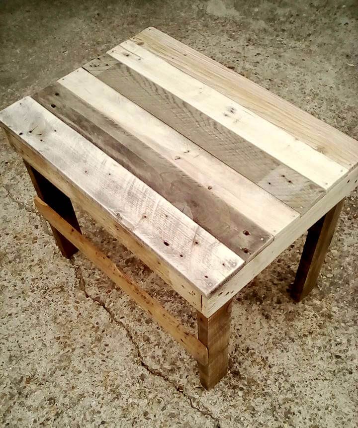 handcrafted wooden pallet shabby chic end table