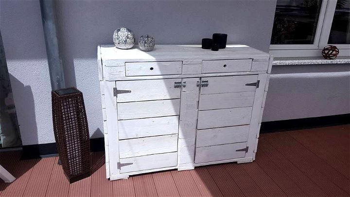 handcrafted pallet dresser or sideboard