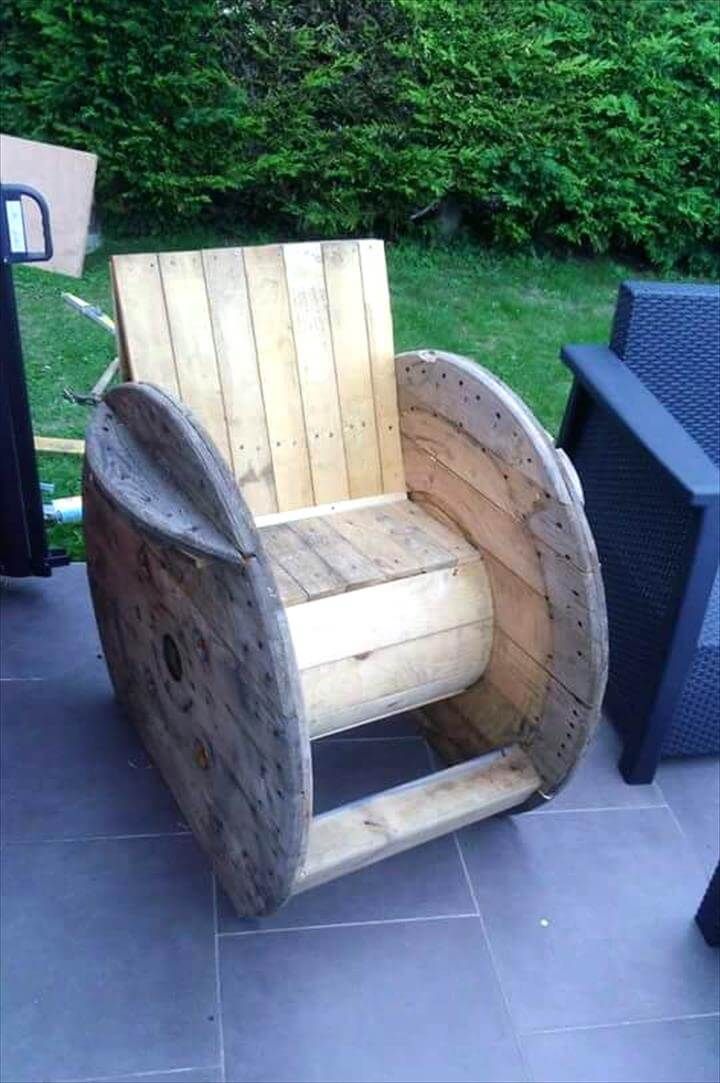 Unique in style pallet rocking chair