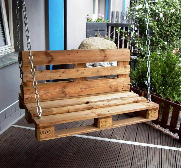 wooden pallet porch hanging swing