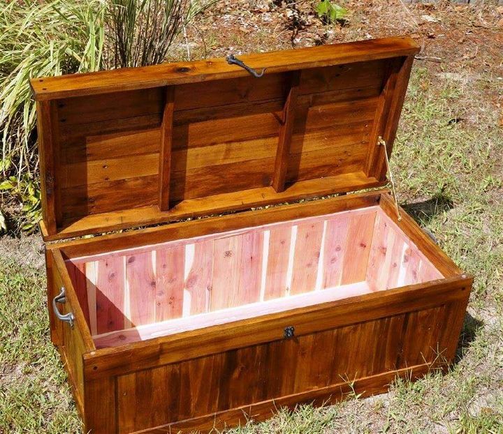hand-built wooden pallet chest