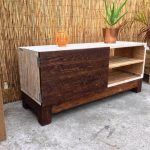 dual tone wooden pallet TV stand