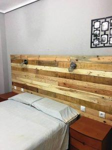 Pallet Headboard with Lights