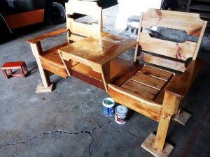 Wooden Double Chair Pallet Bench
